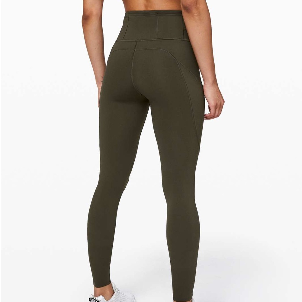 Lululemon Fast and Free Tight 31" Nulux dark olive